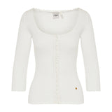 Scoop-neck fitted cardigan