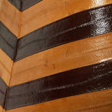 Two-tone leather skirt