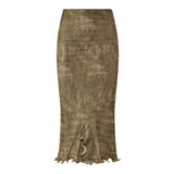 Printed pleated skirt