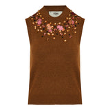 Sleeveless wool and cashmere sweater