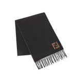 Wool‑cashmere fringed scarf