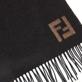 Wool‑cashmere fringed scarf