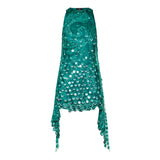 Silk mini dress with sequin embroidery