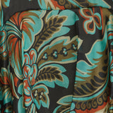 Asymmetric silk printed midi skirt