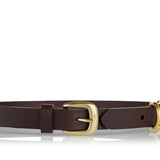 Leather belt with buckles