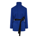 Belted wool‑felt coat