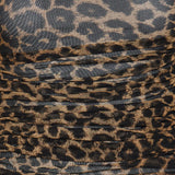 Ruched leopard print mini dress
