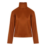 Turtleneck silk-blend top