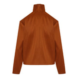 Turtleneck silk-blend top