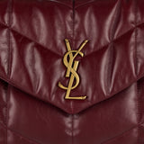 Puffer medium shiny leather shoulder bag