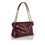Puffer medium shiny leather shoulder bag