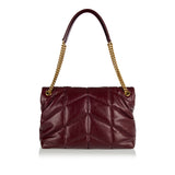 Puffer medium shiny leather shoulder bag