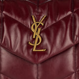 Puffer small shiny leather shoulder bag