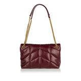 Puffer small shiny leather shoulder bag
