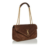 Loulou medium matelassé suede shoulder bag