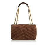 Loulou medium matelassé suede shoulder bag