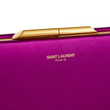 Midnight satin clutch