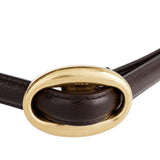 Glossed leather belt