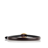 Glossed leather belt