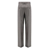 Checked pleated trousers