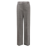 Checked pleated trousers