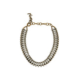 Crystal pyramid metal necklace