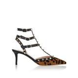 Rockstud 65 leopard‑print pumps