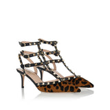 Rockstud 65 leopard‑print pumps