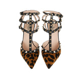 Rockstud 65 leopard‑print pumps