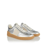 Upvillage VLogo metallic leather sneakers