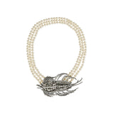 Pearl-embellished crystal necklace