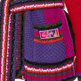 Colorblocked striped wool wrap cardigan