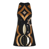 Sleeveless dress with collane embroidery