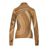 Iride-print lamé jersey top