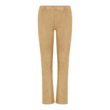 JP paneled suede flared trousers