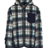 Plaid wool and linen jacket