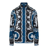 Printed silk twill regular shirt