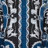 Printed silk twill regular shirt