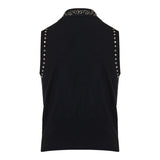 Embellished cashmere‑blend knit vest