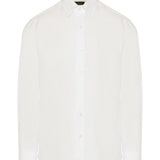 Linen hidden button-down shirt