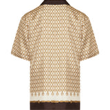 Printed silk twill bowling shirt