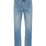 Slim-fit cotton denim pants