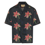 Valentino Garavani Floral lace-trimmed linen bowling shirt