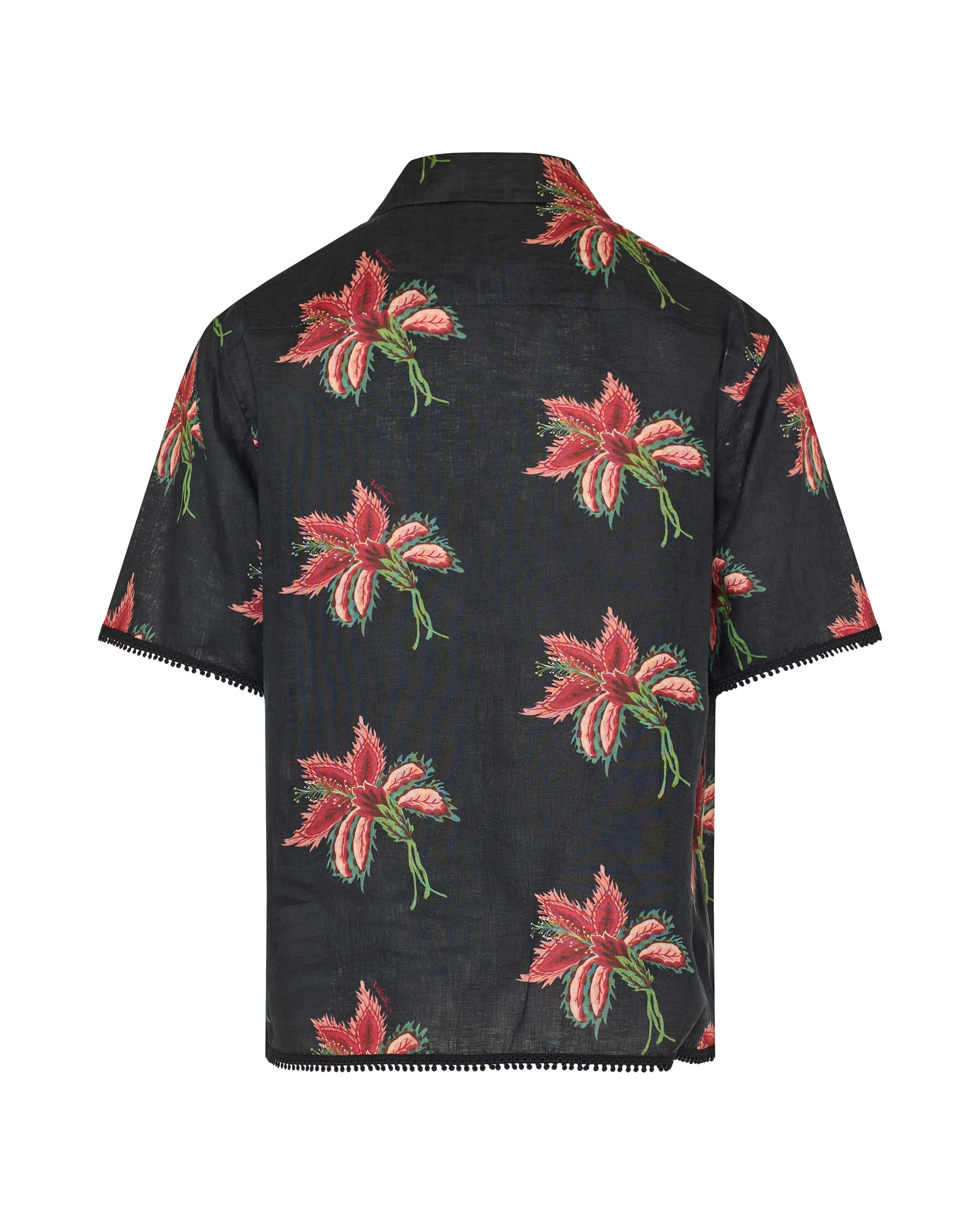 Valentino Garavani Floral lace-trimmed linen bowling shirt – Luisa