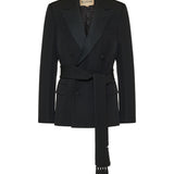 Virgin wool blazer with belt