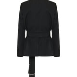 Virgin wool blazer with belt