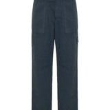 Stone Island Slate-blue cotton-linen Ghost fatigue trousers