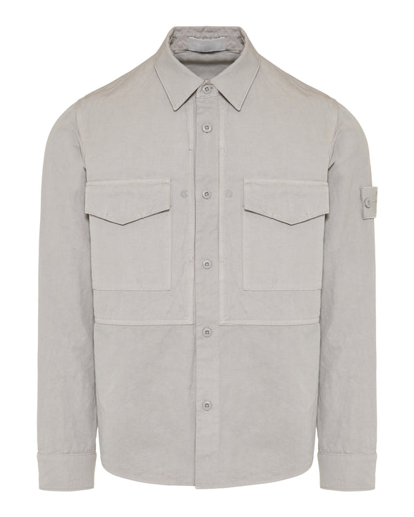 Stone Island Cotton-linen canvas shirt