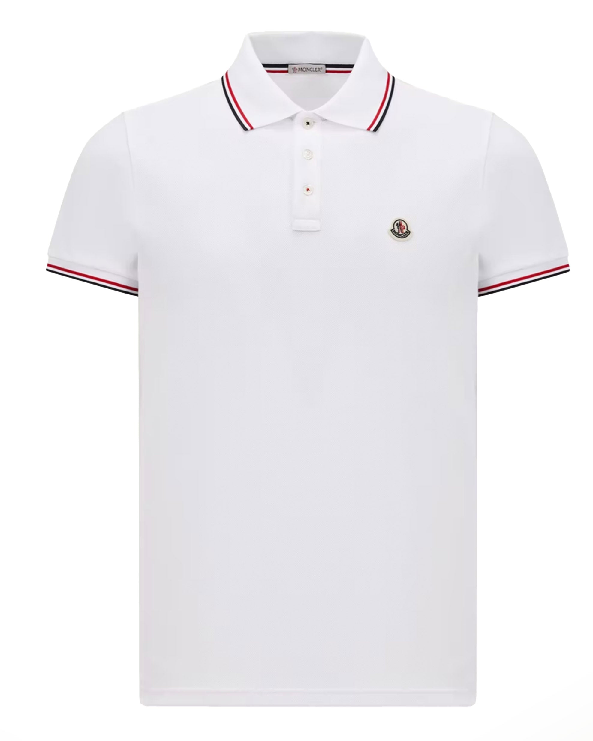 Moncler Tricolour-trimmed cotton piquet polo shirt – Luisa World