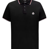 Moncler Tricolour-trimmed cotton piquet polo shirt